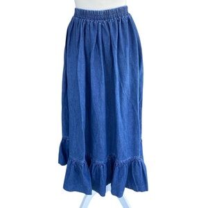 River Ridge Trading Company Long Denim Maxi Skirt